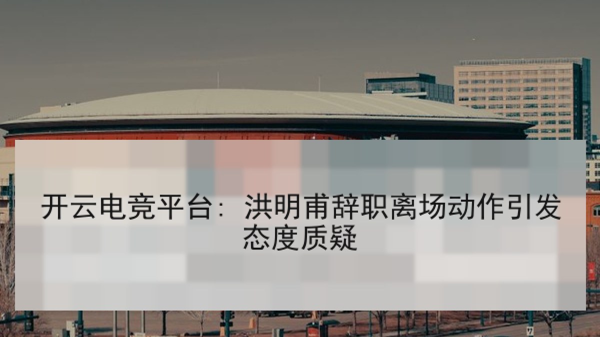 开云电竞平台: 洪明甫辞职离场动作引发态度质疑
